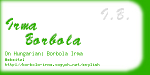irma borbola business card